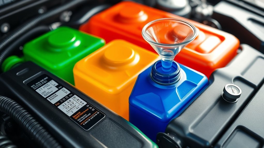 types et couleurs de liquide de refroidissement
